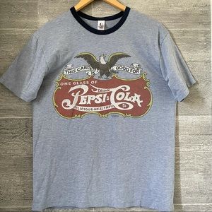 Pepsi-Cola Ringer Y2k Blue T shirt